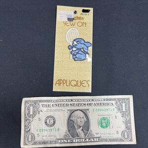Wrights Sew On patch Blue Tennis Bunny Rabbit
